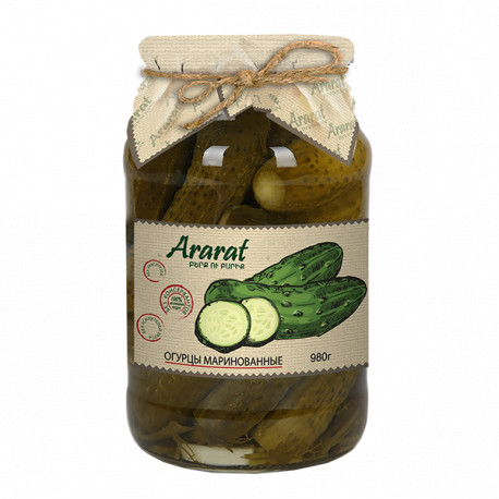 CORNICHONS MARINÉS - ARARAT BOCAL 0.98L - PACK DE 12
