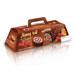 Gâteau Rouleau de miel au cacao et framboises MARLENKA®  300g - Pack de 6