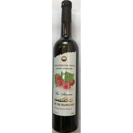 VIN ROUGE SEMI-DOUX FRAMBOISE BOUTEILLE 0.75L - PACK DE 6