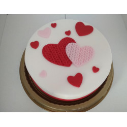 Gâteau décoré MARLENKA® "Coeurs" 1100g - Pack de 2