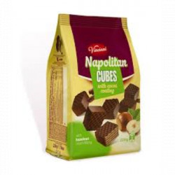 VINCINNI N°15 - Gaufre au noisette enrobe de chocolat Napolitan - 220g - Pack de 12