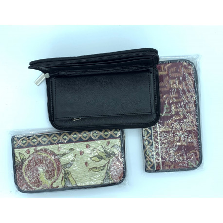 Сувенир N° 20 Бумажник для денег с армянским узором и кожаной изнанкой  - Упаковка 3 шт