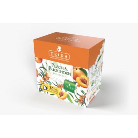 Чай N° 8 Зеленый чай Персик и облепиха TEIDA N 8 - 2.5 г*22 шт. - упаковка 12 шт.