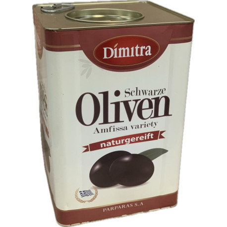 DIMITRA - Оливки черные натуральные цельные 12 кг.- GRECE - упаковка 1 шт.
