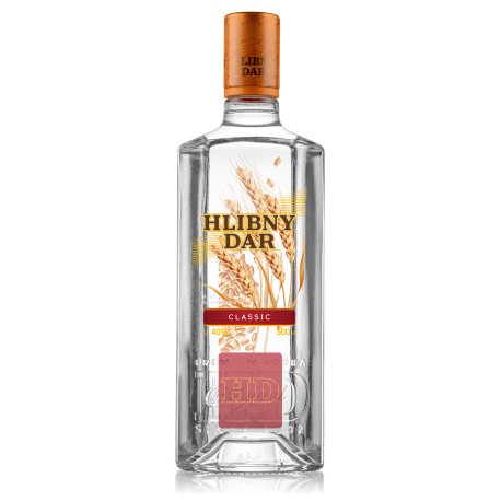 Vodka HLIBNY DAR CLASSIC 40% 0.5L - PACK DE 12