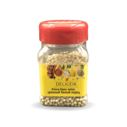 DELICEIK N° 7 Poivre blanc entier - Pot plastique 100 gr - Pack de 20
