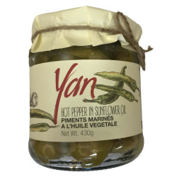 PIMENTS MARINÉS A L'HUILE VEGETALE-YAN BOCAL 0.45L - PACK DE 12