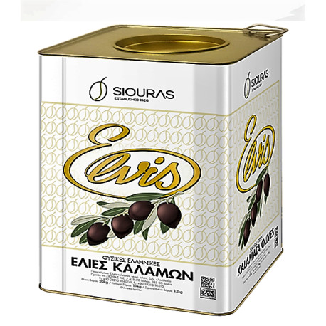 GRECE-OLIVES ENTIERES-KALAMATA  IN TINS 13KG- PACK DE 1