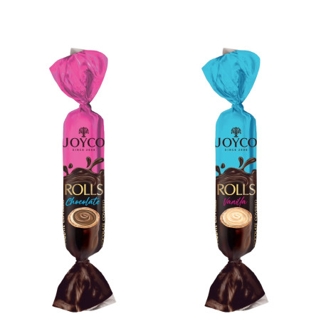 Chocolat N°16  - JOYCO - Tubes gaufrés  à la vanille et au chocolat enrobés de chocolat 1kg - Pack de 2