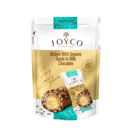 Chocolat N°17 - JOYCO - Chocolats gaufrés aux graines de sésame enrobés 80g - Pack de 40