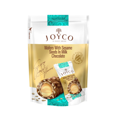 Chocolat N°17 - JOYCO - Chocolats gaufrés aux graines de sésame enrobés 80g - Pack de 40