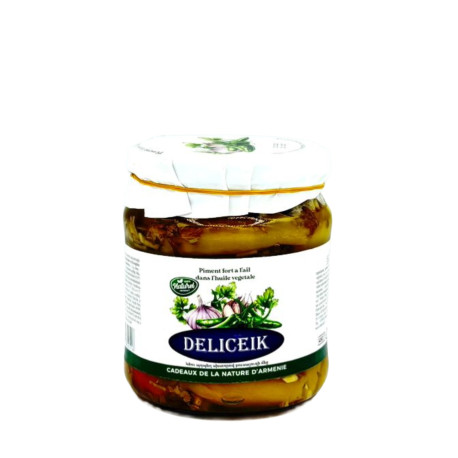 PIMENTS MARINÉS A L'HUILE VEGETALE - DELICEIK - BOCAL 470G - PACK DE 6