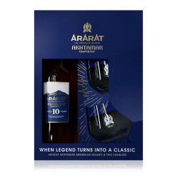 ARARAT BRANDY AKHTAMAR EDITION LIMITÉE+2 VERRES 0.7L - PACK DE 12