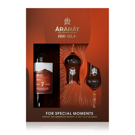 ARARAT BRANDY ANI 7 ANS + 2 VERRES 0.7L 40% VOL  - PACK DE 6