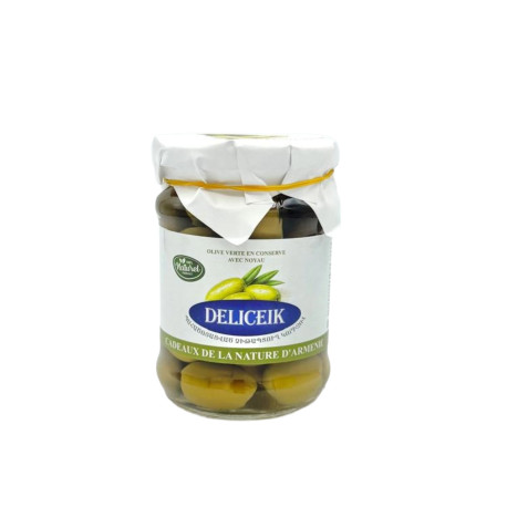 DELICEIK - OLIVE VERTE EN CONSERVE AVEC NOYAU - 250G - PACK DE 6