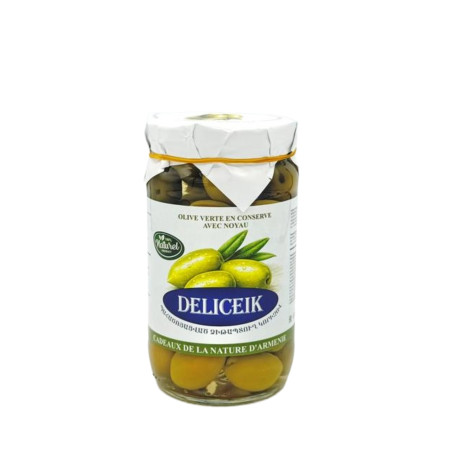 DELICEIK - OLIVE VERTE EN CONSERVE AVEC NOYAU - 350G - PACK DE 6