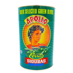 SIOURAS - OLIVE VERTE DÉNOYAUTÉES  DE GRECE 141/160  2.0KG - PACK DE 2