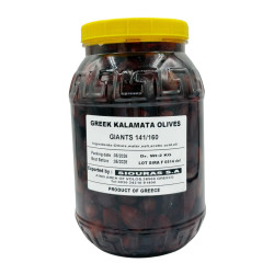 SIOURAS - OLIVES ENTIERES-KALAMATA  141/160 2KG- PACK DE 6