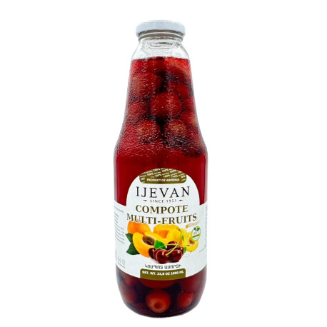 IJEVAN - Compote de fruits assortis -Fait maison - 1L - PACK DE 6