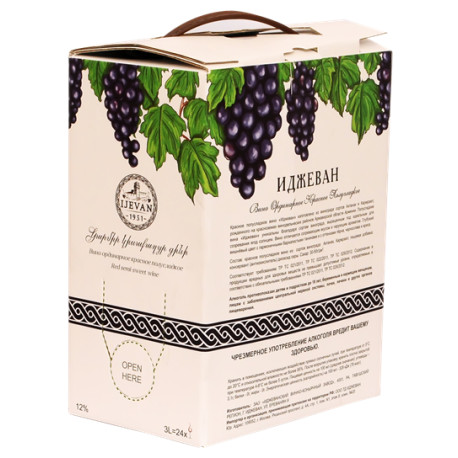 IJEVAN - VIN ROUGE SEMI-DOUX  - 3L -12% - PACK DE 6